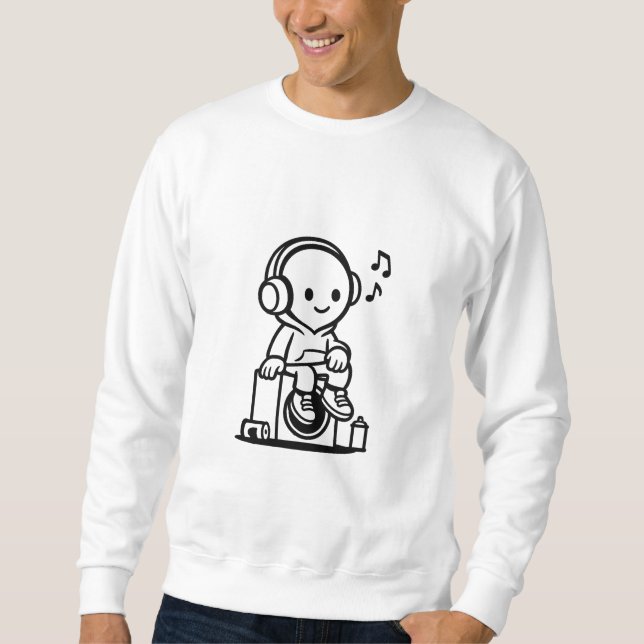 Music Vibes Long Sleeve Top – Headphones & Speaker (Front)