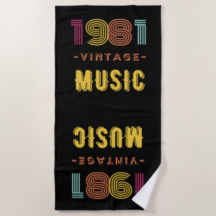 Music Vintage 1981 beach towel