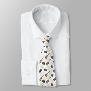 Music Vintage Illustrations Guitar Radio 1 NT Neck Tie