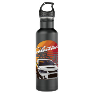 Music Vintage Retro Mitsubishi Evolution Evo Summe Stainless Steel Water Bottle