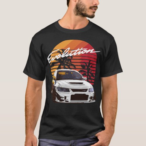 Music Vintage Retro Mitsubishi Evolution Evo Summe T_Shirt