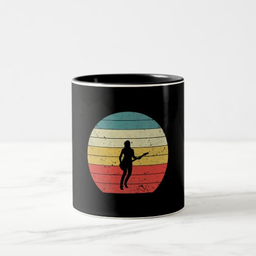 Music Vintage Retro Sunset Guitar Player Premium Two_Tone Coffee Mug