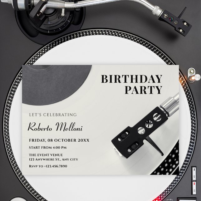 Music vinyl birthday invitation (Creator Uploaded)