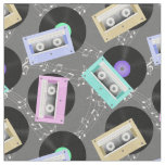 Music Vinyl Records and Cassette Tapes Fabric