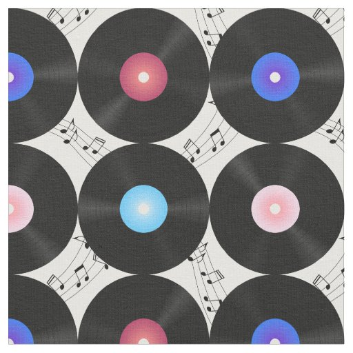 Music Vinyl Records Music Notes Fabric