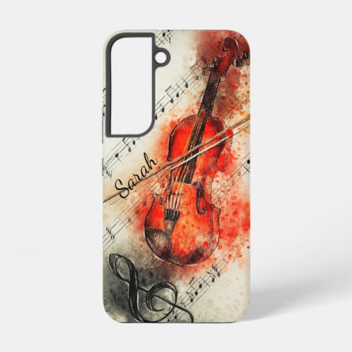 Music Violin Musician Musical Custom Name Samsung Galaxy S22 Case