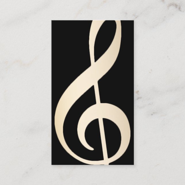 Music Vocal Teacher Modern Black & Gold Musical Business Card (Front)