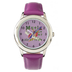 Music Was My First Love – Retro Guitar & Keyboard Watch