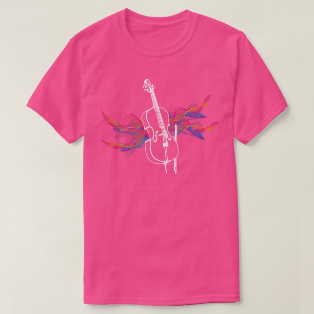 Music Wave Retro Cello T-Shirt (Design Front)