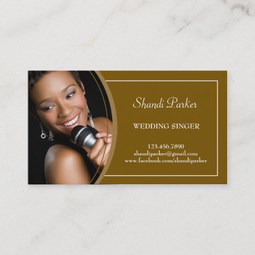 Customizable Music Wedding Singer Photo Business Card