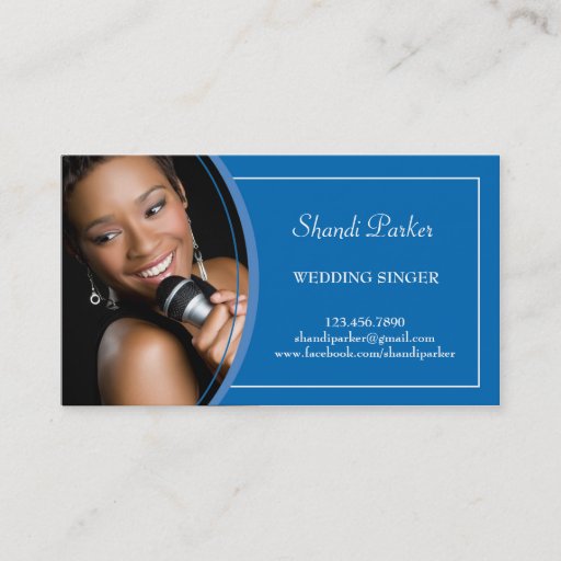 Customizable Music Wedding Singer Photo Business Card