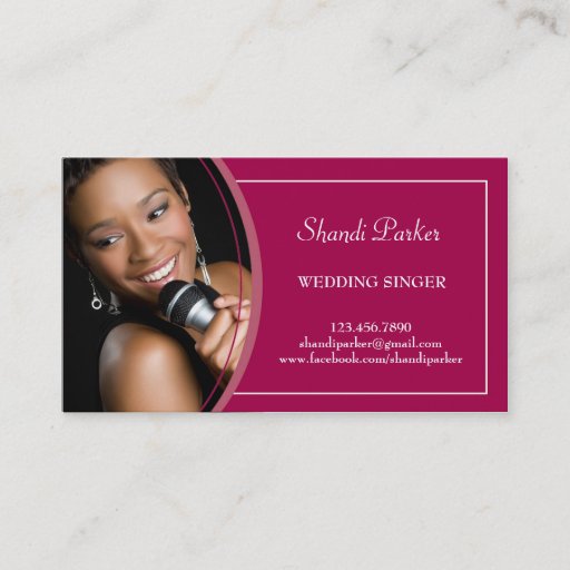Customizable Music Wedding Singer Photo Business Card