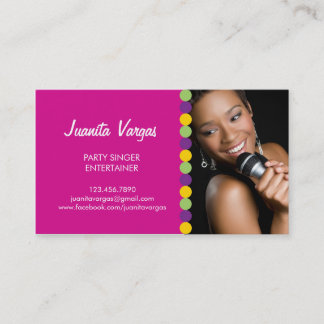 Music Wedding Singer Photo Business Card