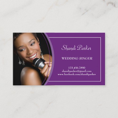 Music Wedding Singer Photo Business Card