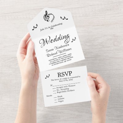 Music Wedding Theme All In One Invitation