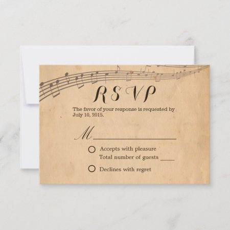 Music Wedding Vintage Musical Response Rsvp