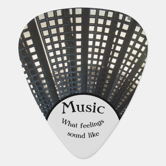 Music What Feelings Sound Like Metallic Staircase Guitar Pick (Front)