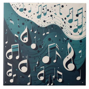 Music white to blue theme ceramic tile