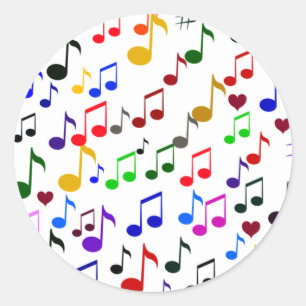 Music with Love_ Classic Round Sticker