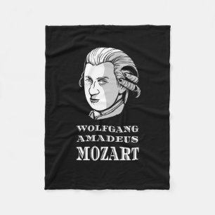 Music - Wolfgang Amadeus Mozart Portrait Fleece Blanket