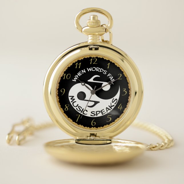 Music words harmony lyrics Yin and Yang Pocket Watch (Inside)