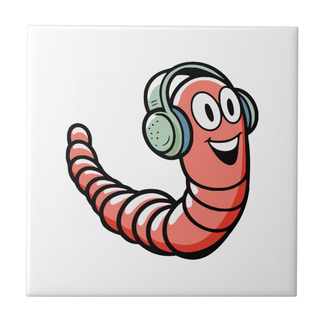 Music Worm Ceramic Tile (Front)