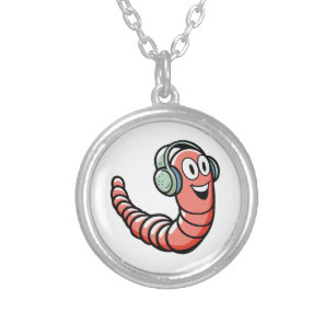 Music Worm Silver Plated Necklace