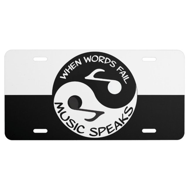Music Yin Yang License Plate (Front)