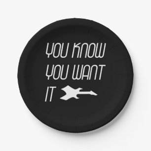 Music You Know You Want Guitar Paper Plates