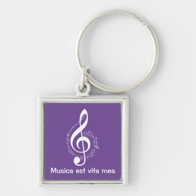 Musica est vita mea Musik ist mein Leben Note Butt Keychain (Front)