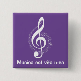 Musica est vita mea Musik ist mein Leben Note Button