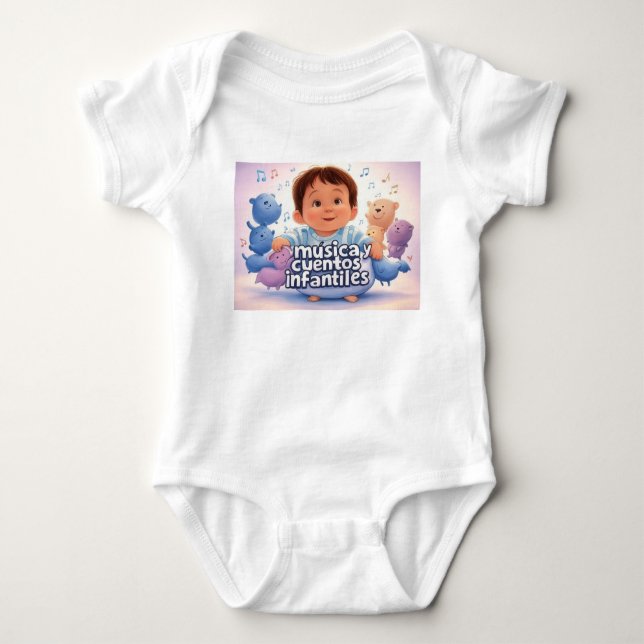 Música y cuentos infantiles baby bodysuit (Front)