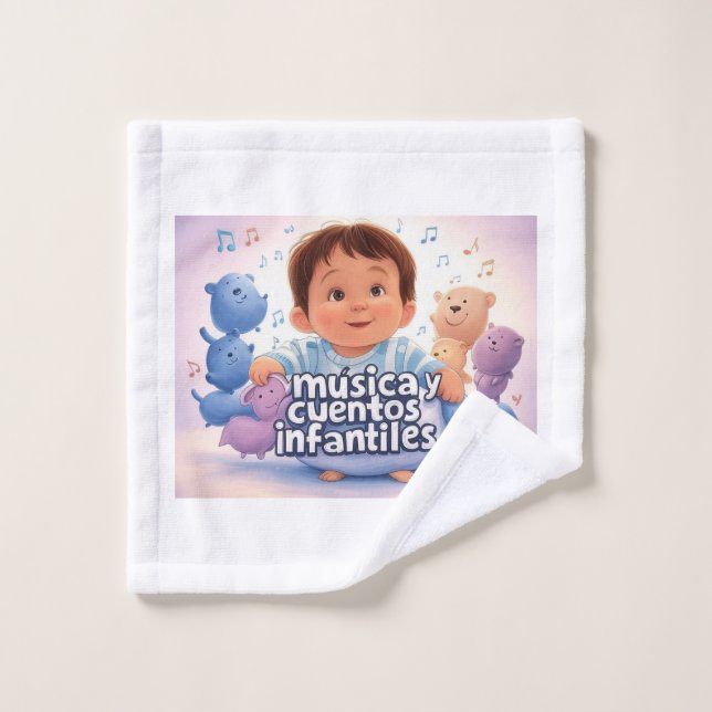 Música y cuentos infantiles bath towel set (Wash Cloth)