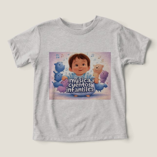 Música y cuentos infantiles toddler t-shirt (Design Front)