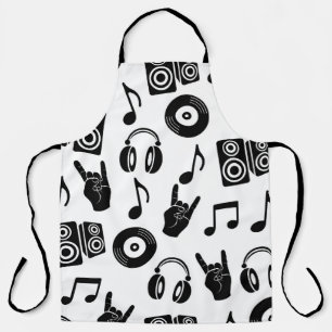 Musical Accessories: Monochrome Vintage Pattern. Apron
