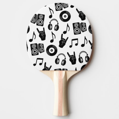 Musical Accessories Monochrome Vintage Pattern Ping Pong Paddle