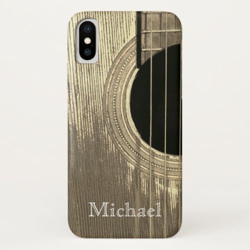 Musical Acoustic Guitar Abstract iPhone X Case
