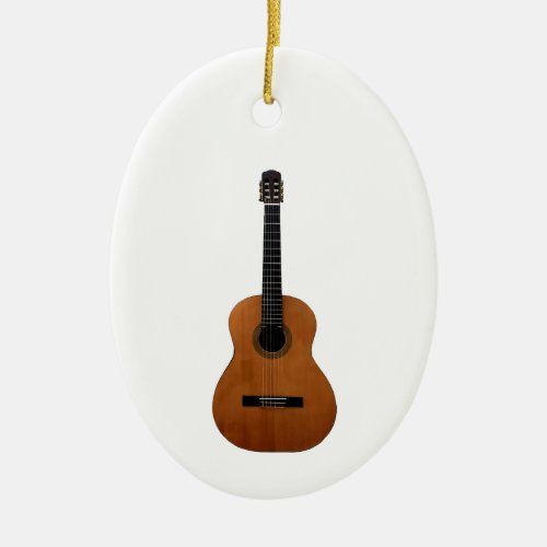 Musical Acoustic Guitar Christmas Ceramic Ornament