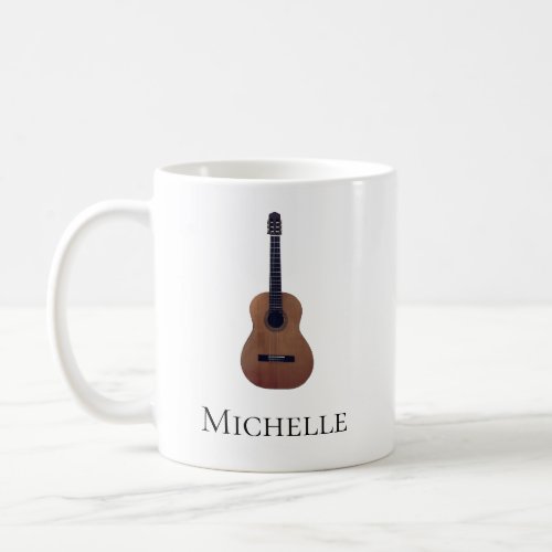 Musical Acoustic Guitar Personalized Coffee Mug