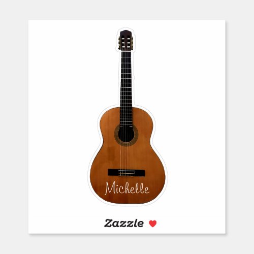 Musical Acoustic Guitar Sticker