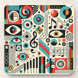 Musical and Artistic Elements Beverage Coaster