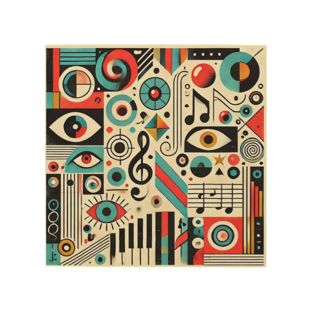 Musical and Artistic Elements Wood Wall Art (Front)