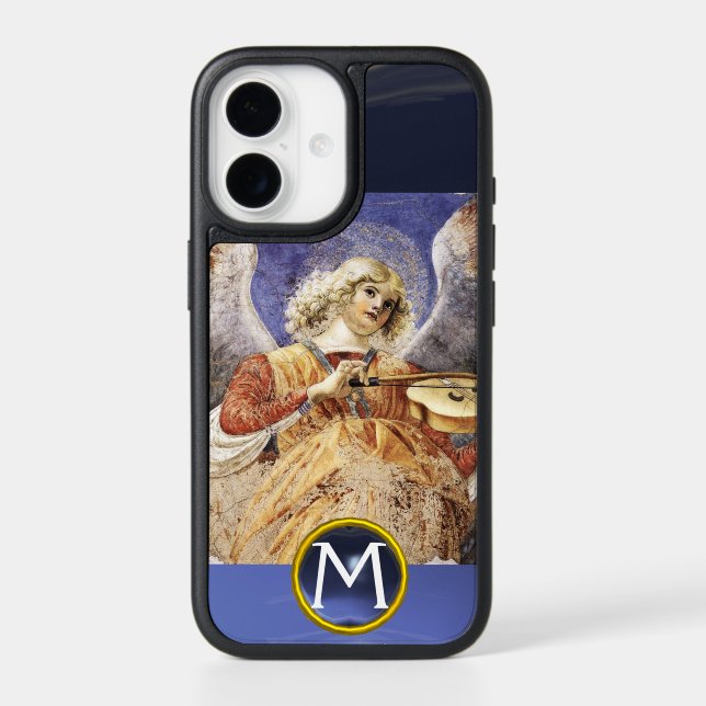 MUSICAL ANGEL MONOGRAM, Blue Topaz OtterBox  Otterbox iPhone Case (Back)