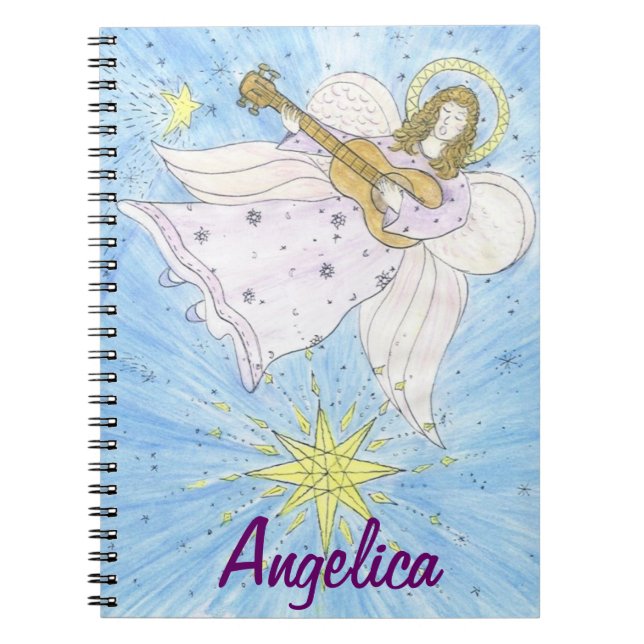 Musical Angel, Personalized with name Notebook (Front)