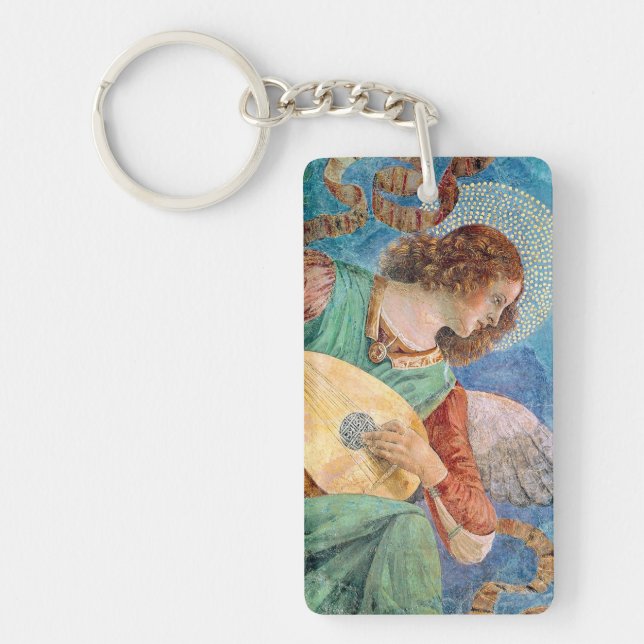 Musical angel playing guitar keychain (Front)
