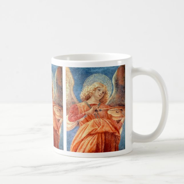 Musical angel playing the violin fresco coffee mug (Right)