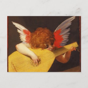 Musical Angel Vintage Christmas Holiday Postcard by encore_arts at Zazzle