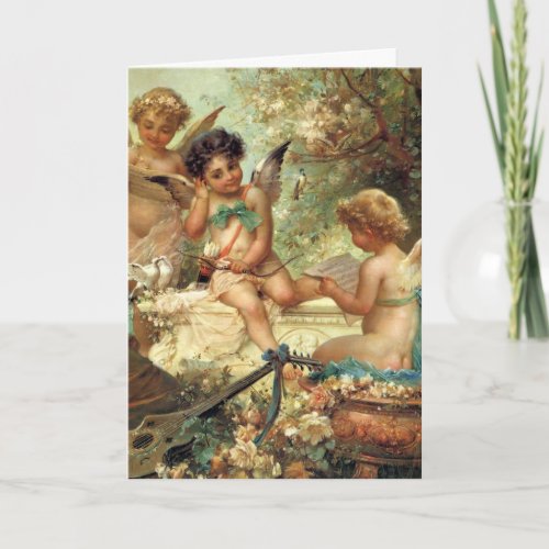 Musical Angels by Zatzka Vintage Victorian Easter Holiday Card