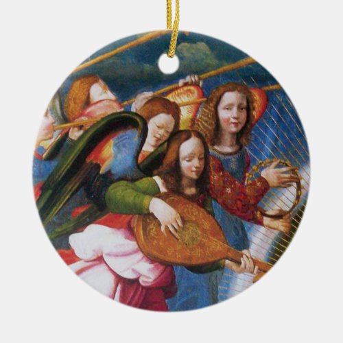 MUSICAL ANGELS FROM THE CORONATION OF THE VIRGIN CERAMIC ORNAMENT