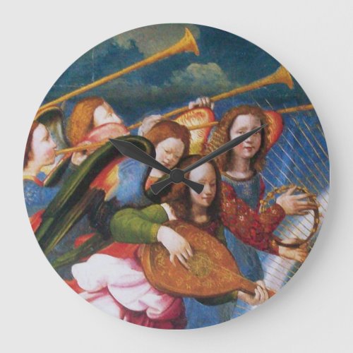 MUSICAL ANGELS FROM THE CORONATION OF THE VIRGIN LARGE CLOCK